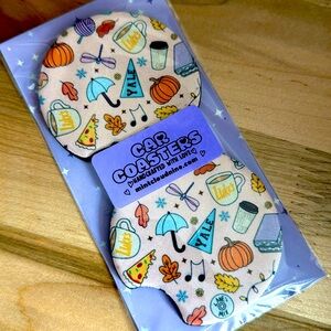 ☁️ 3/$30☁️ HANDCRAFTED CAR COASTER SET - GILMORE GIRLS INSPIRED FALL WINTER FEST